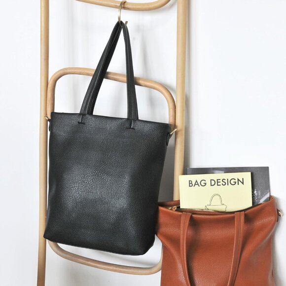 Women's Vegan Leather Tote Bag with Removable Shoulder Strap Large Capacity - Picture 2 of 7